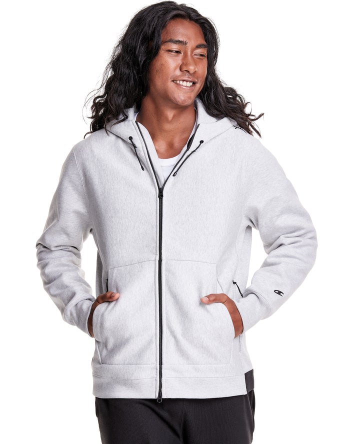 Champion Herre Hættetrøje Grå - Defender Series Reverse Weave® Stormshell Full Zip - Danmark BAX-579